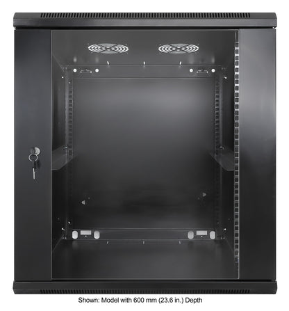 12U 19" Wall Mount Network Cabinet, 450 mm (17.7 in.) Depth, Black Image 3