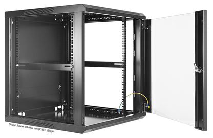 12U 19" Wall Mount Network Cabinet, 450 mm (17.7 in.) Depth, Black Image 5