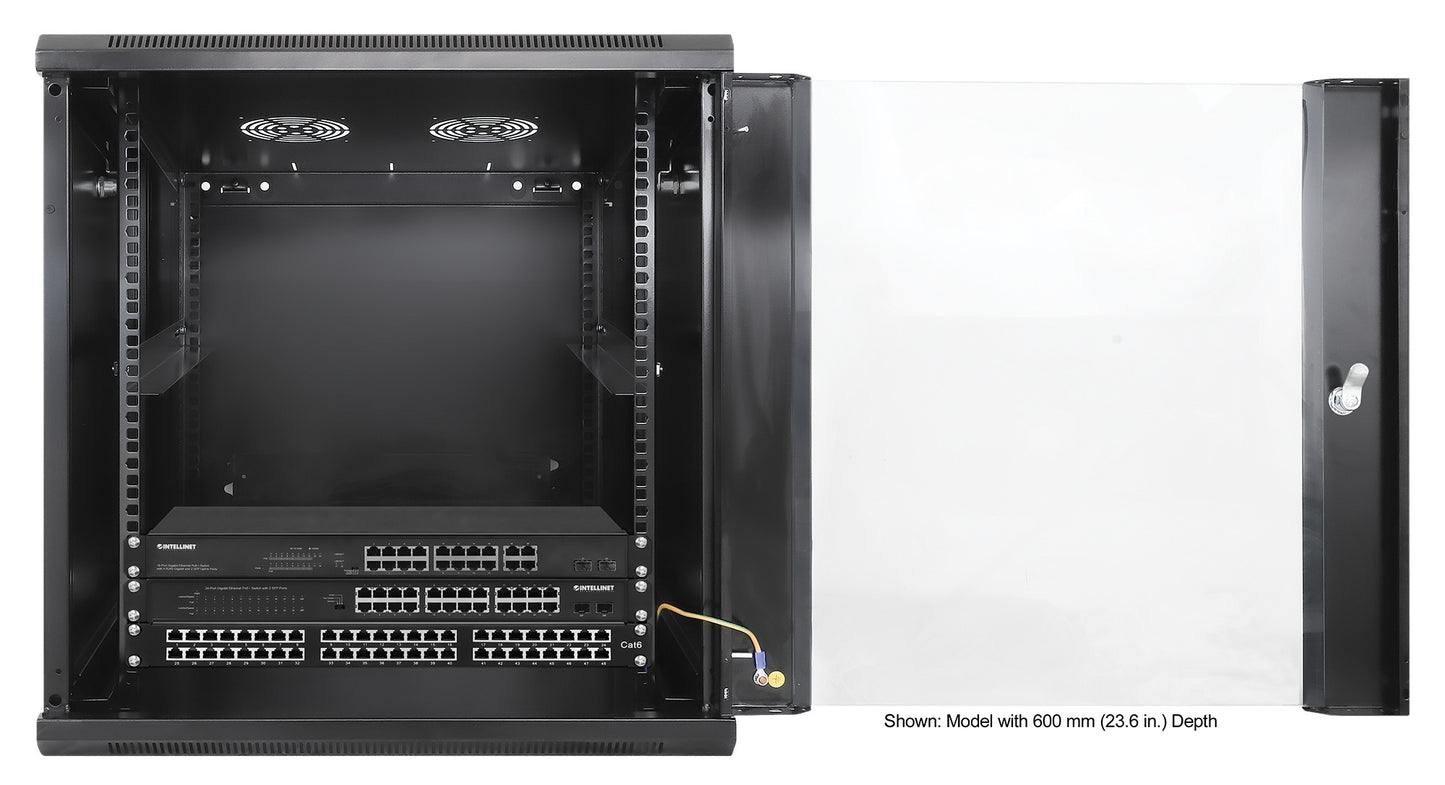 12U 19" Wall Mount Network Cabinet, 450 mm (17.7 in.) Depth, Black Image 7