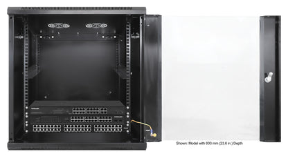 12U 19" Wall Mount Network Cabinet, 450 mm (17.7 in.) Depth, Black Image 7
