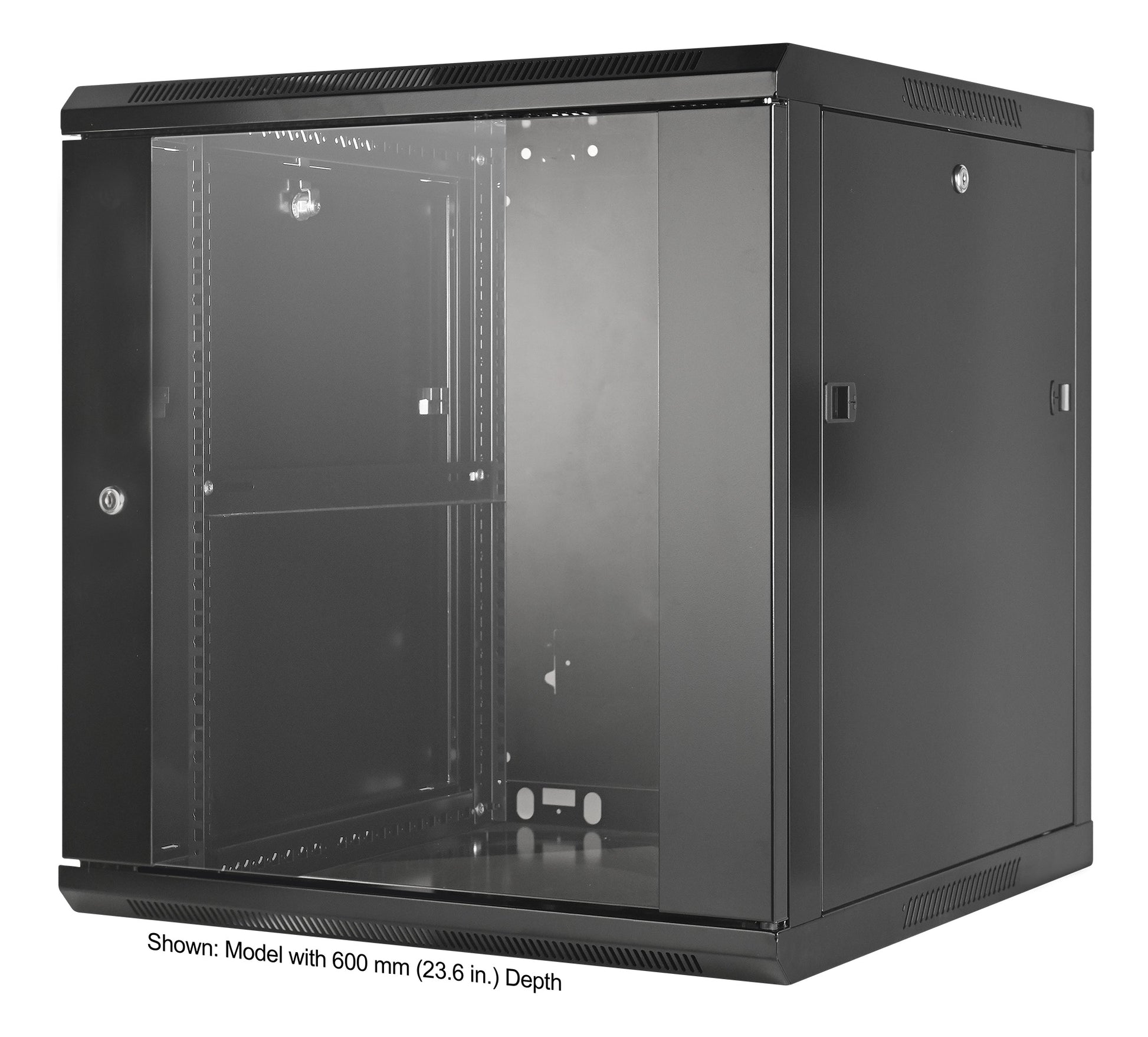 12U 19" Wall Mount Network Cabinet, 450 mm (17.7 in.) Depth, Black Image 1