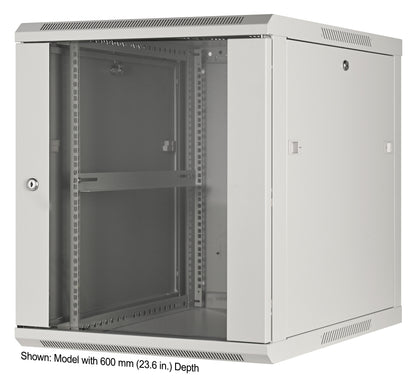 19" Wallmount Cabinet, 12U, 450 mm (17.7 in.) Depth, Gray Image 1