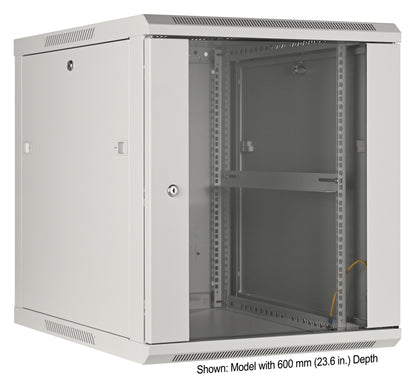 19" Wallmount Cabinet, 12U, 450 mm (17.7 in.) Depth, Gray Image 2