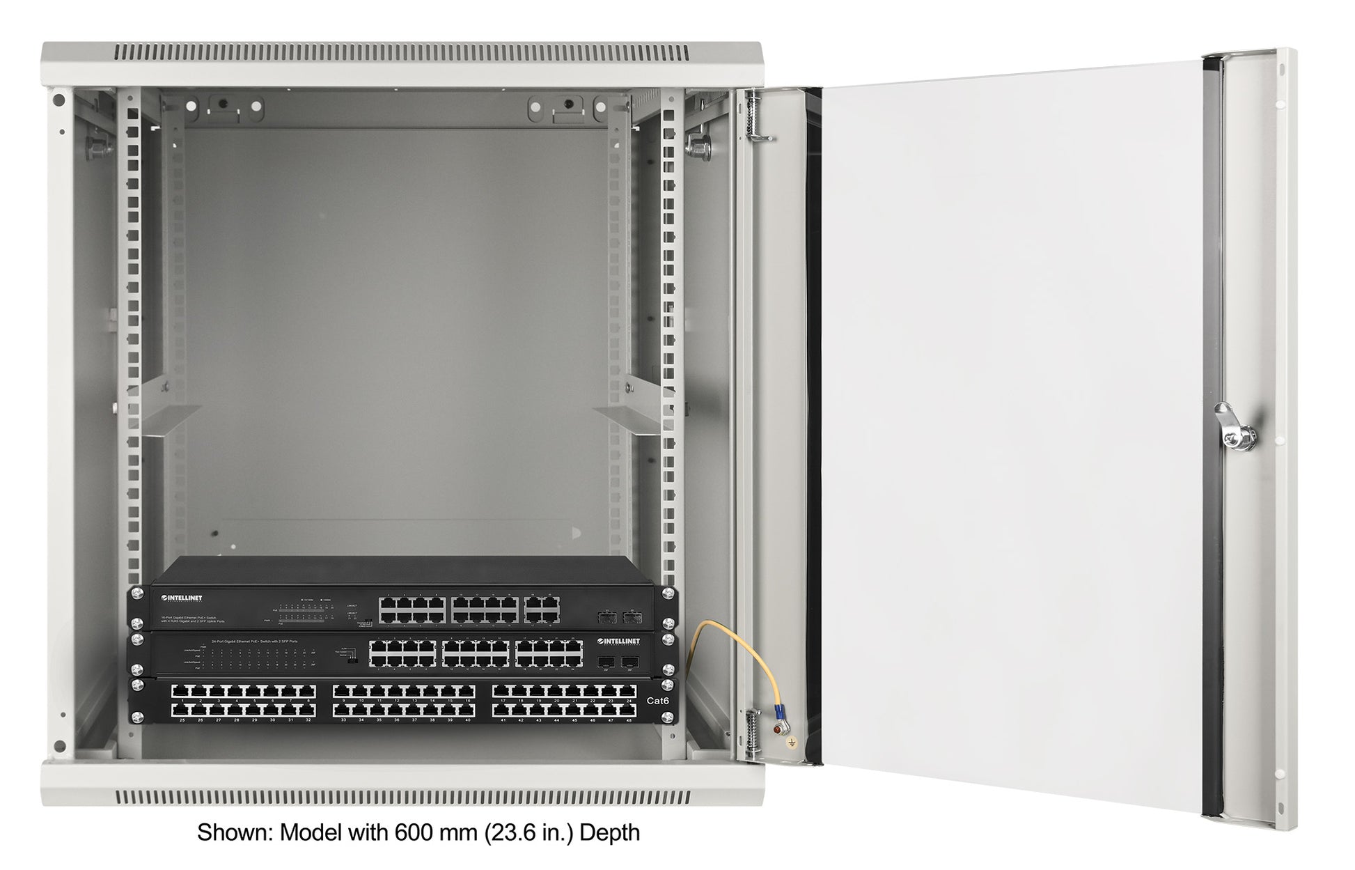 19" Wallmount Cabinet, 12U, 450 mm (17.7 in.) Depth, Gray Image 7