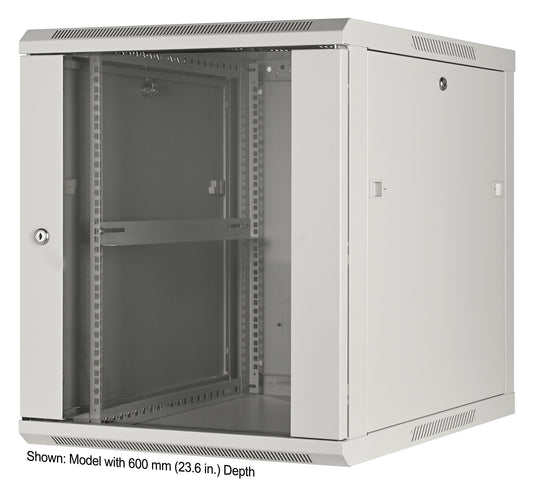12U 19" Wall Mount Network Cabinet, Standard Line, 450 mm (17.7 in.) Depth, Gray Image 1