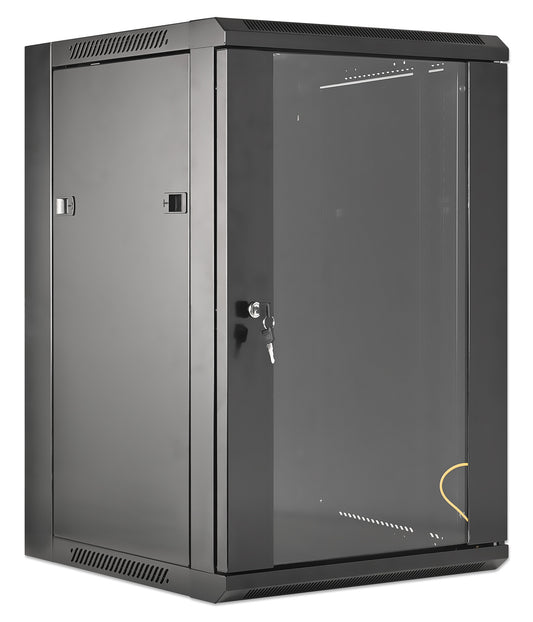 15U 19" Wall Mount Network Cabinet, Standard Line, 450 mm (17.7 in.) Depth, Black Image 2