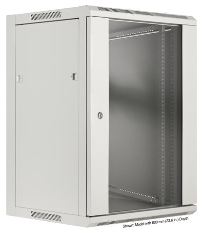 19" Wallmount Cabinet, 15U, 450 mm (17.7 in.) Depth, Gray Image 2
