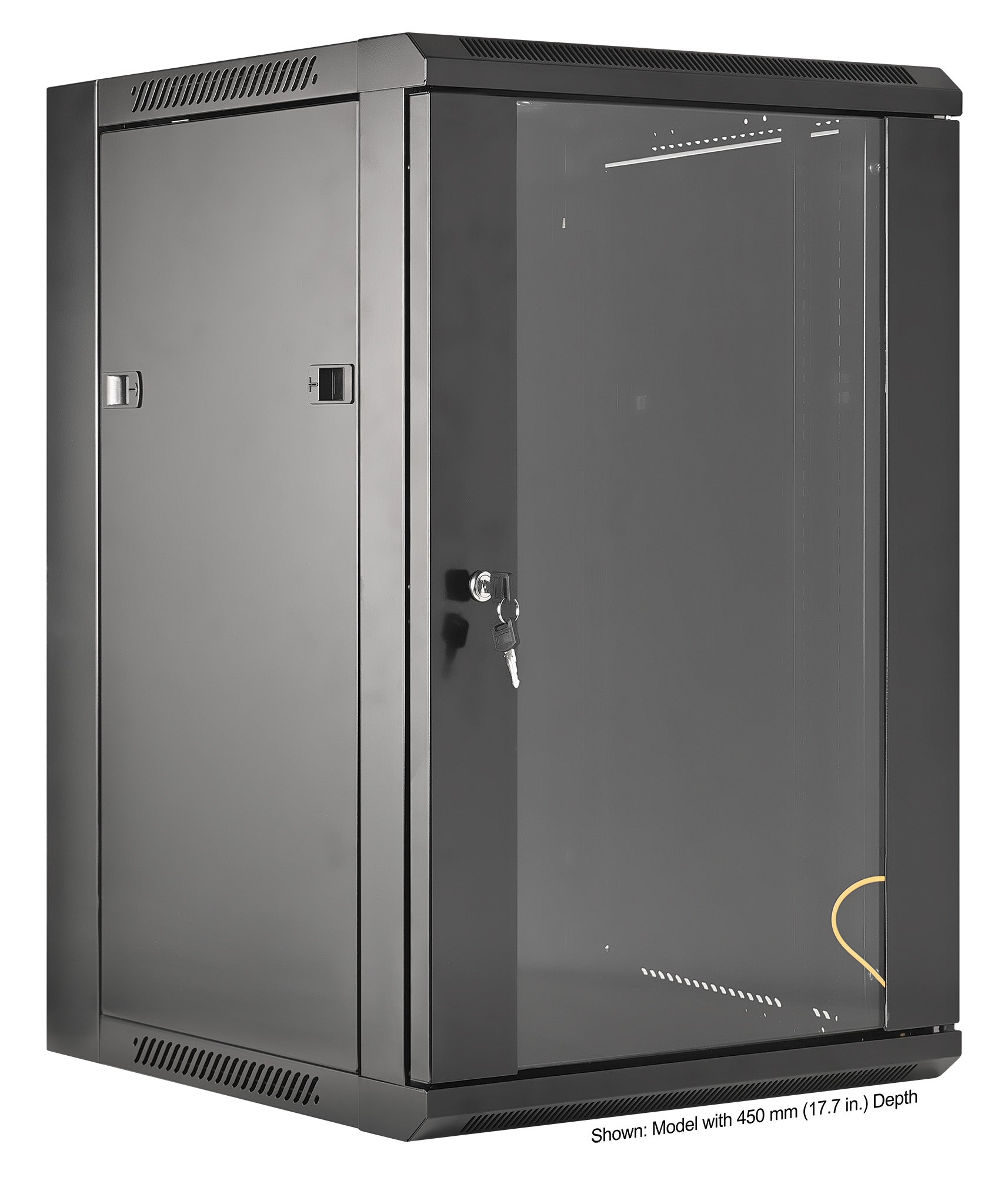 19" Wallmount Cabinet, 15U, 600 mm (23.6 in.) Depth, Black Image 3