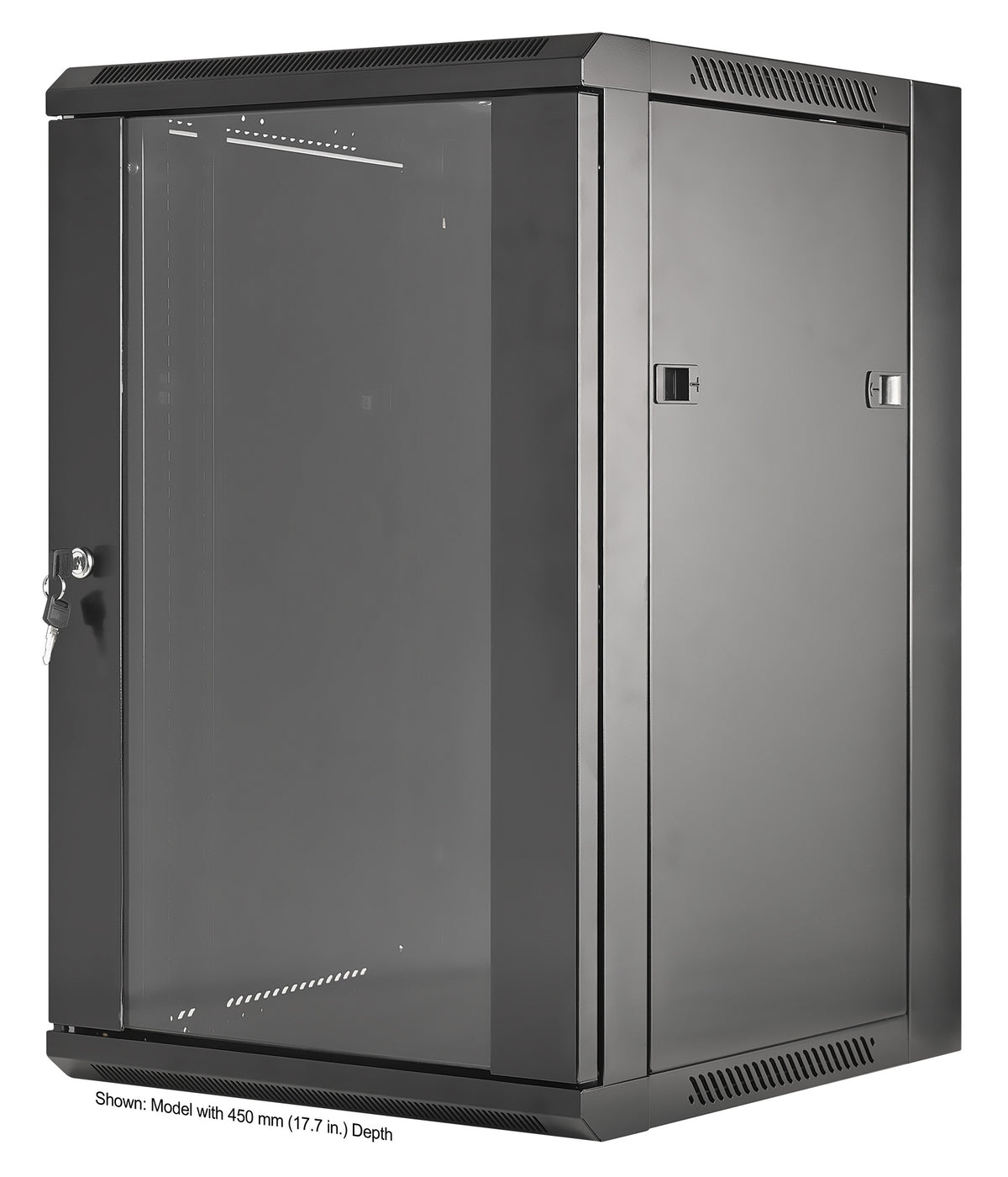 15U 19" Wallmount Cabinet, Standard Line, 600 mm (23.6 in.) Depth, Black Image 1