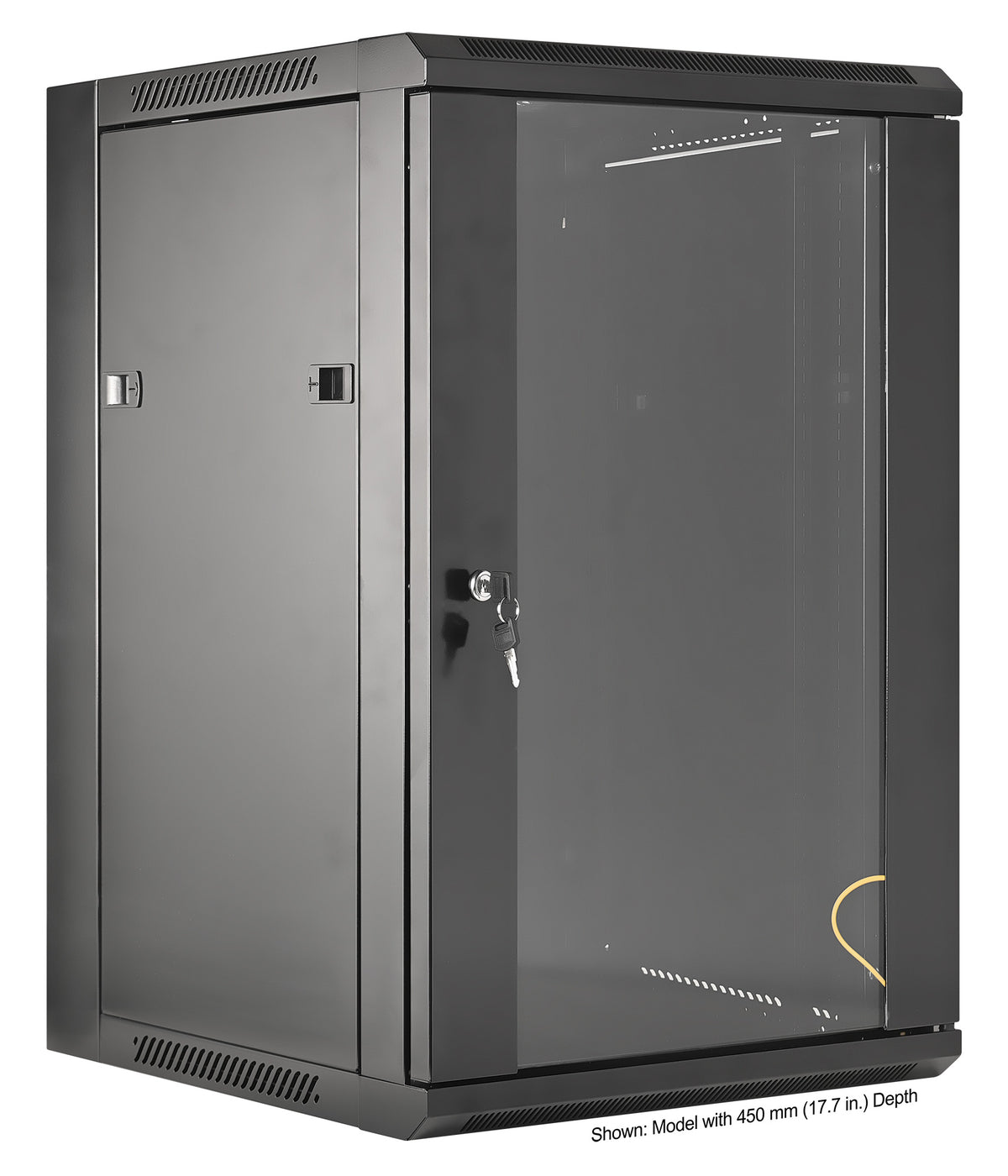 15U 19" Wallmount Cabinet, Standard Line, 600 mm (23.6 in.) Depth, Black Image 3