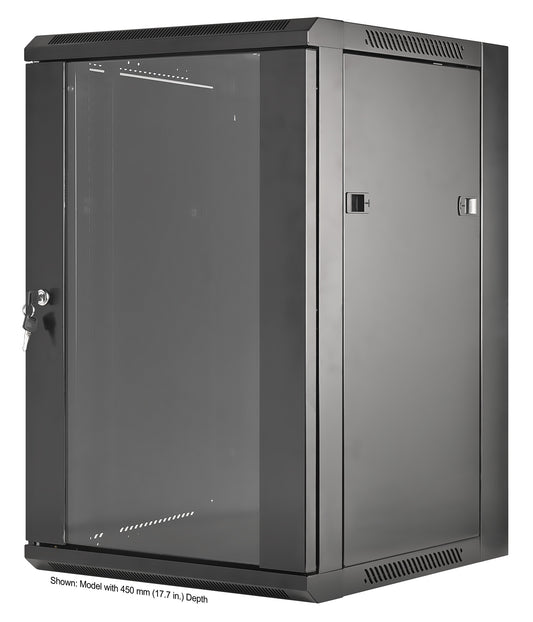 19" Wallmount Cabinet, 15U, 600 mm (23.6 in.) Depth, Black Image 1