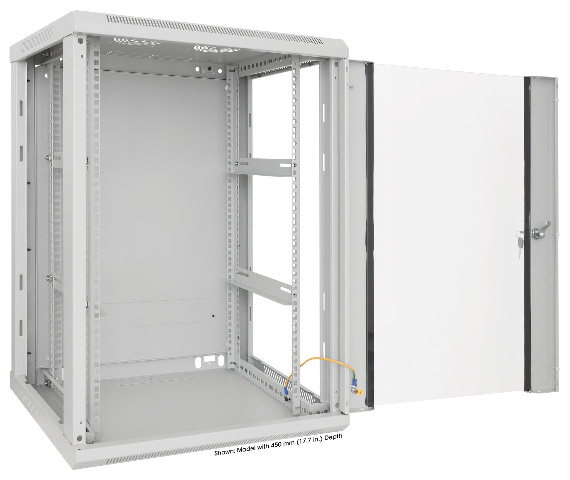19" Wallmount Cabinet, 15U, 600 mm (23.6 in.) Depth, Gray Image 6