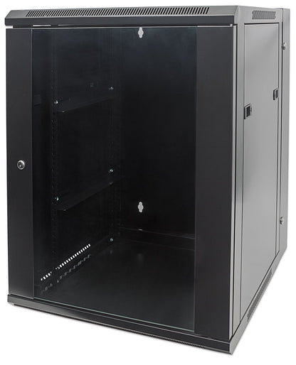 15U 19" Swing Out Wall Mount Network Cabinet, 550 mm (21.7 in.) Depth, Black Image 1