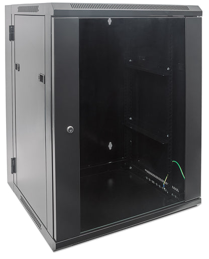 15U 19" Swing Out Wall Mount Network Cabinet, 550 mm (21.7 in.) Depth, Black Image 2