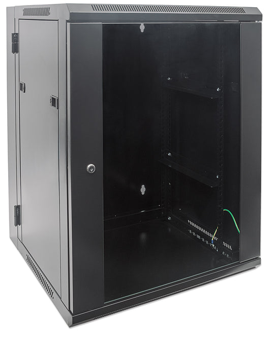 15U 19" Swing Out Wall Mount Network Cabinet, Standard Line, 550 mm (21.7 in.) Depth, Black Image 2