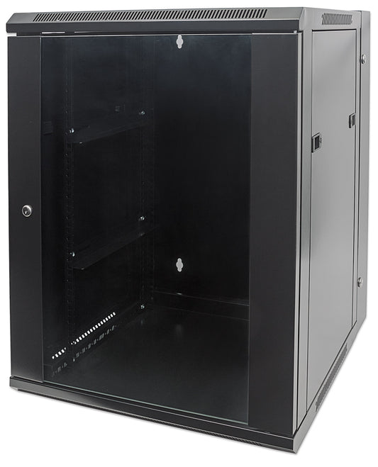 15U 19" Swing Out Wall Mount Network Cabinet, Standard Line, 550 mm (21.7 in.) Depth, Black Image 1