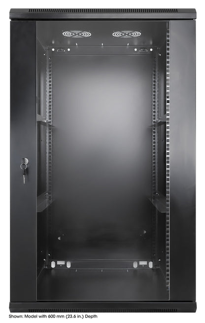 19" Wallmount Cabinet, 20U, 450 mm (17.7 in.) Depth, Black Image 3