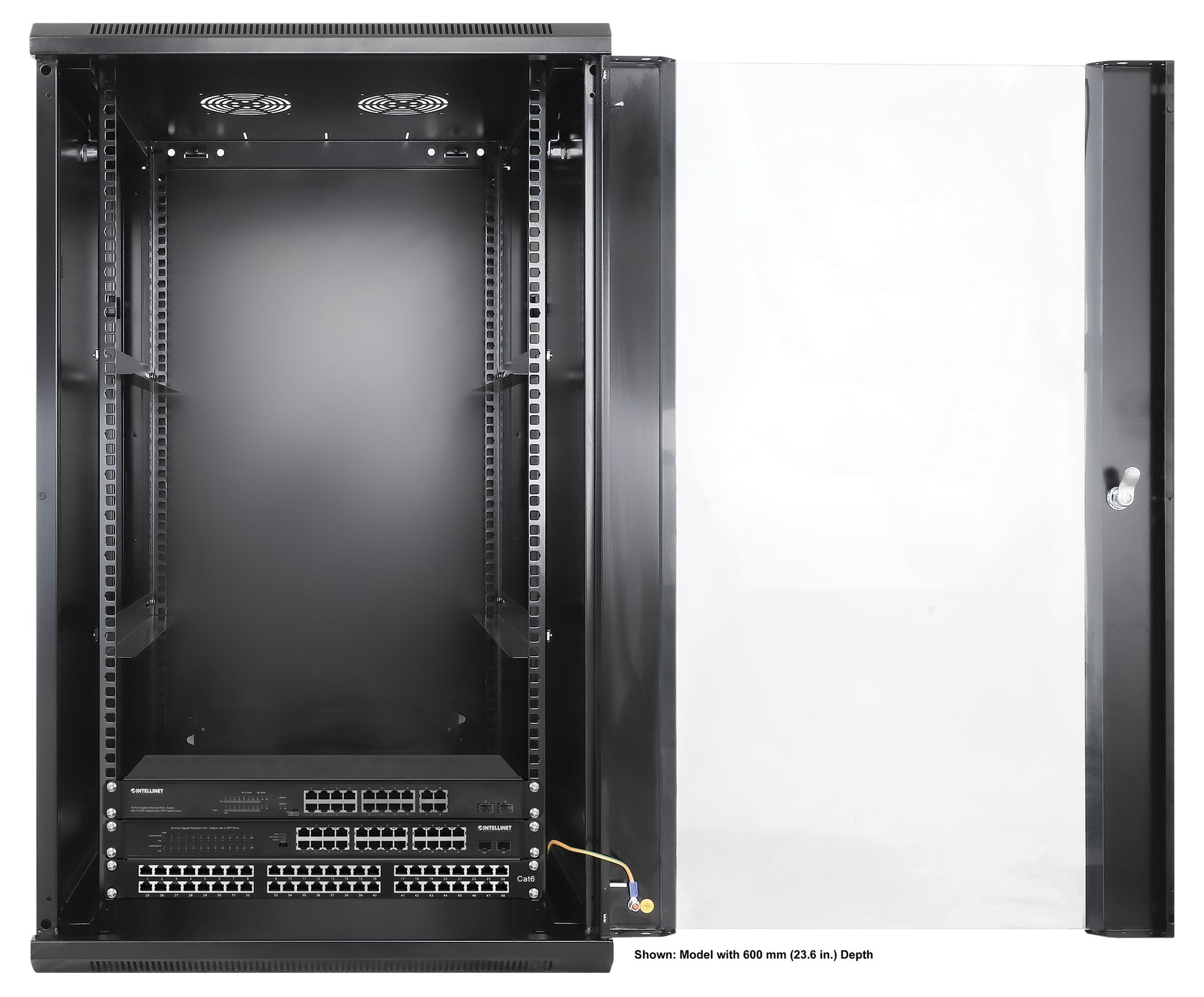 19" Wallmount Cabinet, 20U, 450 mm (17.7 in.) Depth, Black Image 7