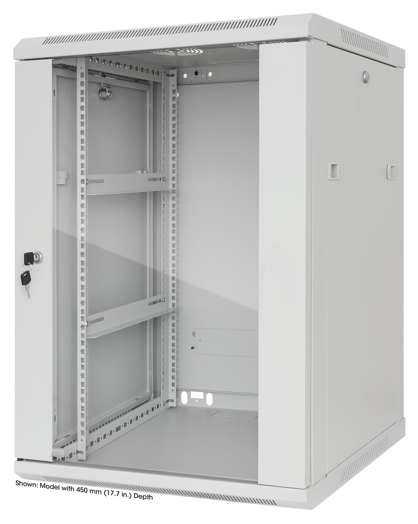 19" Wallmount Cabinet, 20U, 600 mm (23.6 in.) Depth, Gray Image 1