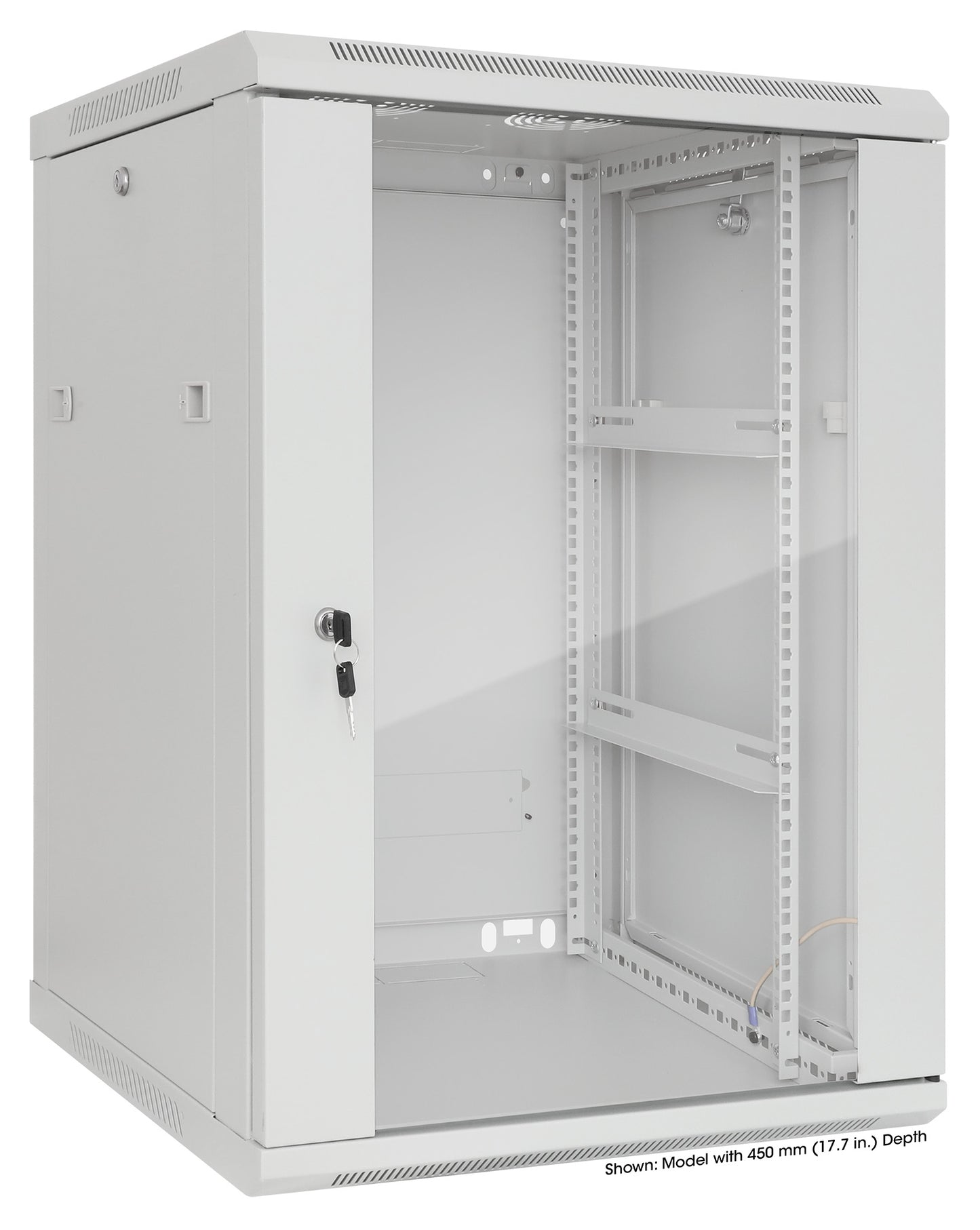 19" Wallmount Cabinet, 20U, 600 mm (23.6 in.) Depth, Gray Image 2