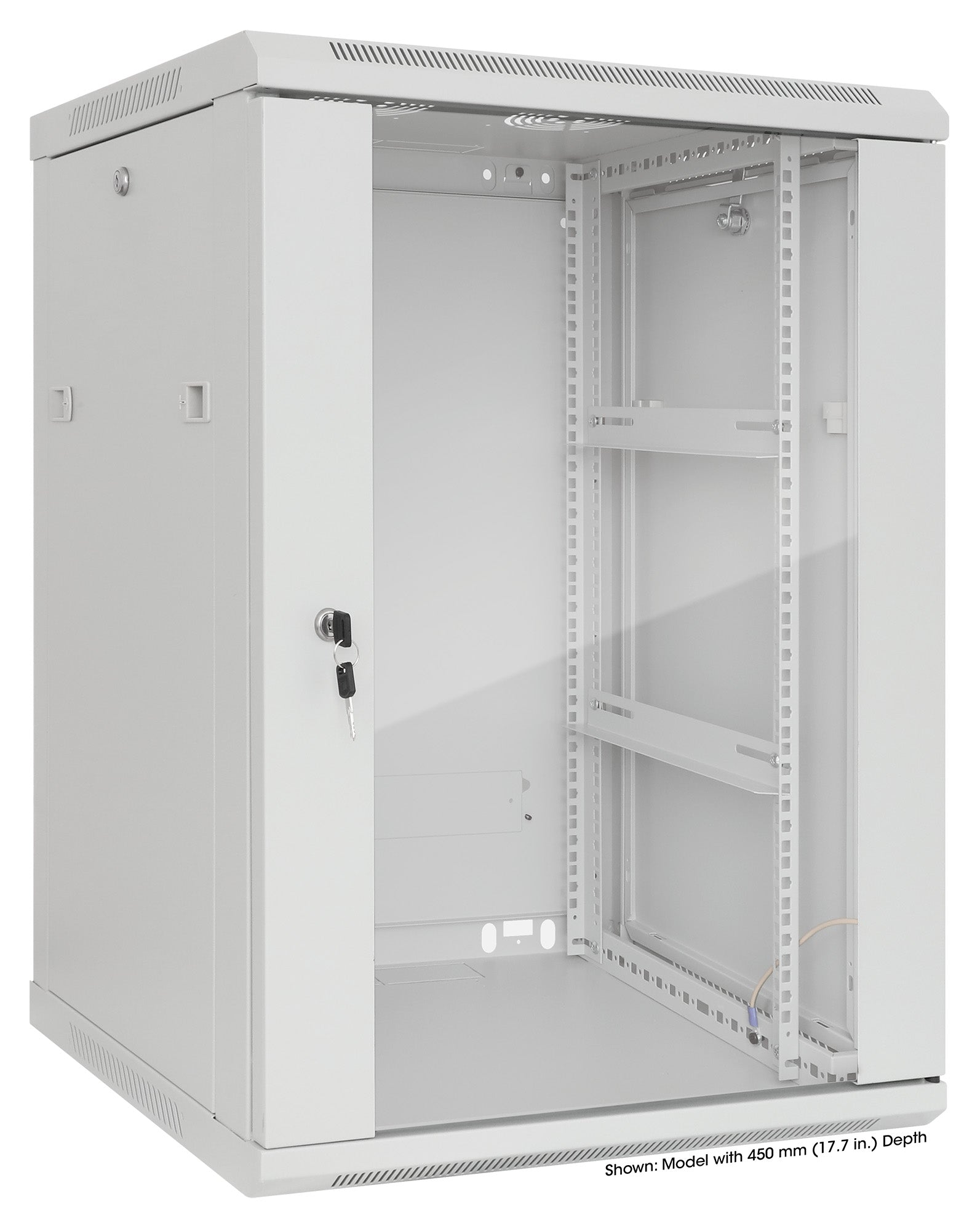 19" Wallmount Cabinet, 20U, 600 mm (23.6 in.) Depth, Gray Image 2