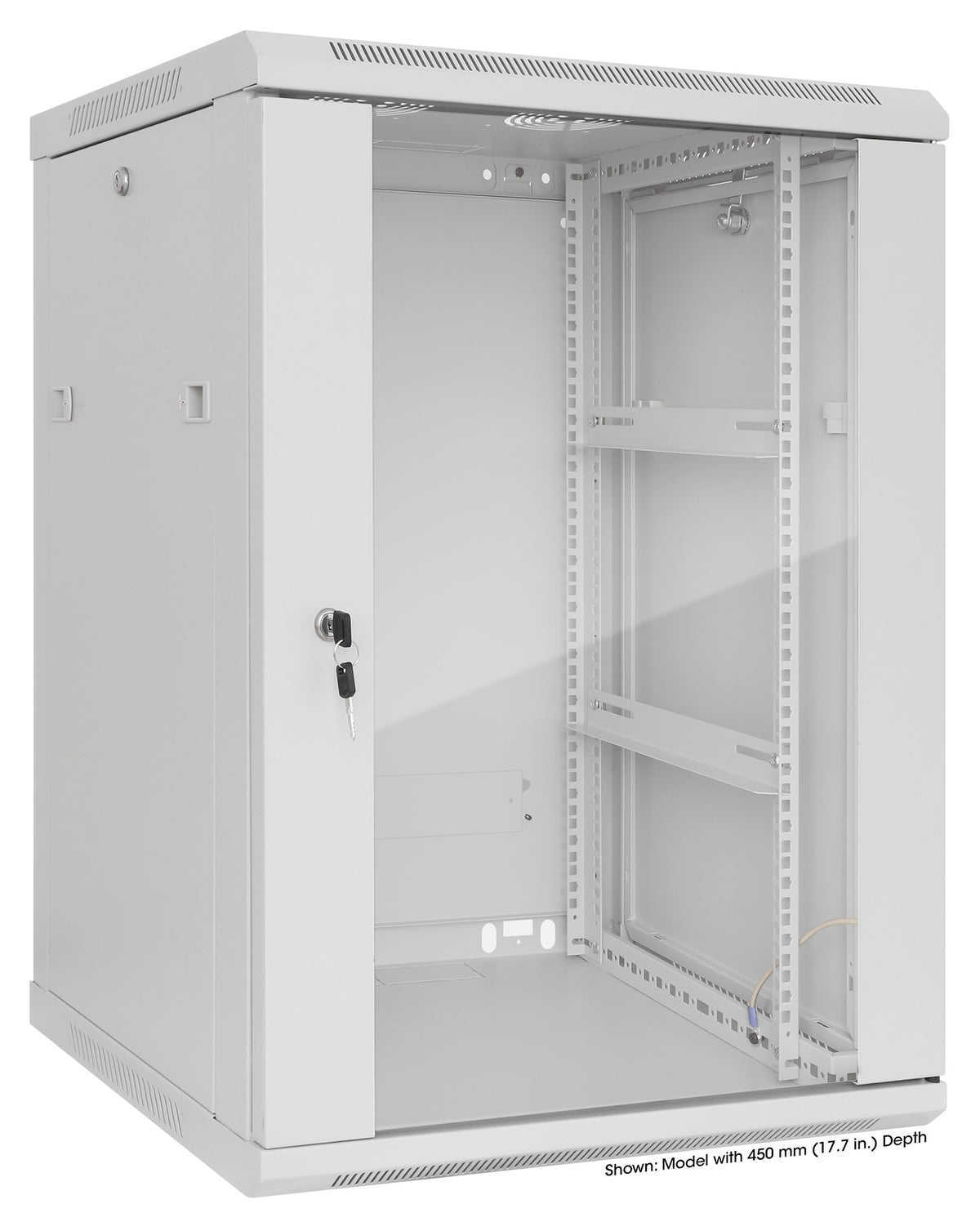 20U 19" Wall Mount Network Cabinet, 600 mm (23.6 in.) Depth, Gray Image 2