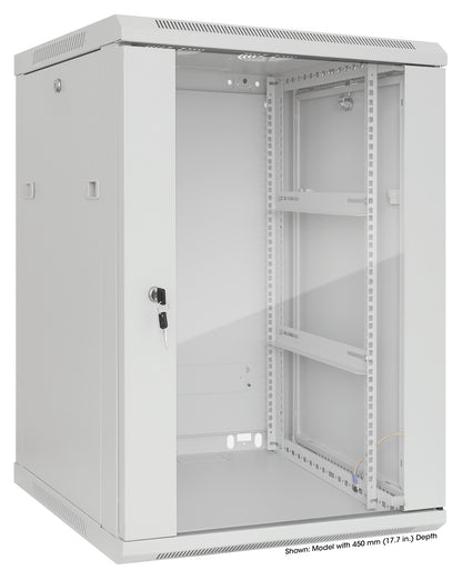 20U 19" Wall Mount Network Cabinet, 600 mm (23.6 in.) Depth, Gray Image 2