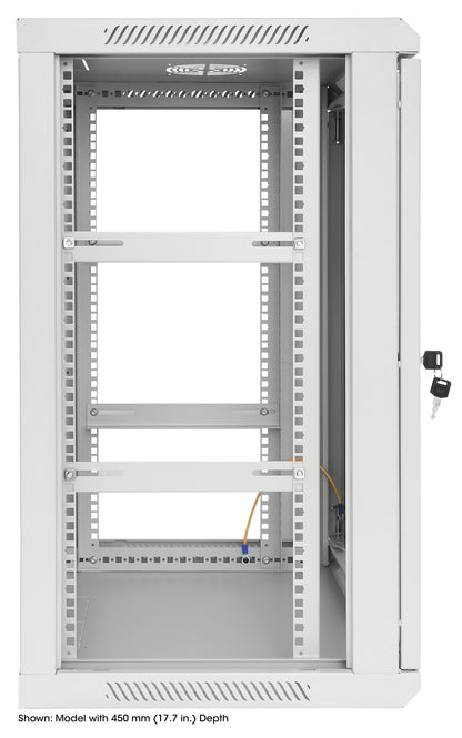 20U 19" Wall Mount Network Cabinet, 600 mm (23.6 in.) Depth, Gray Image 5