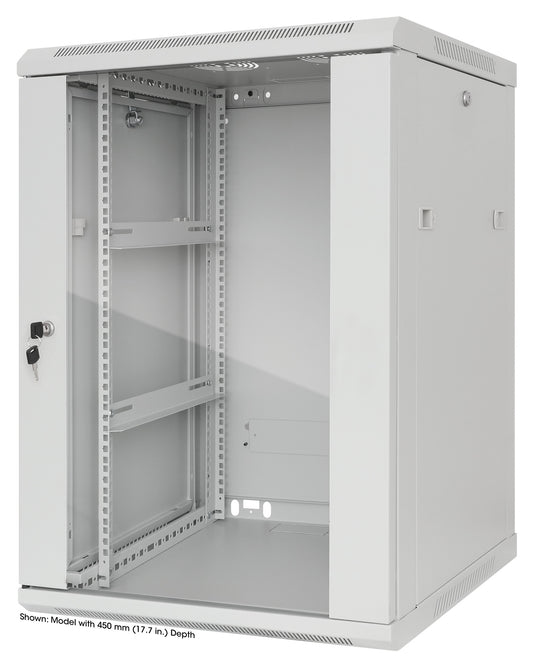 20U 19" Wall Mount Network Cabinet, 600 mm (23.6 in.) Depth, Gray Image 1
