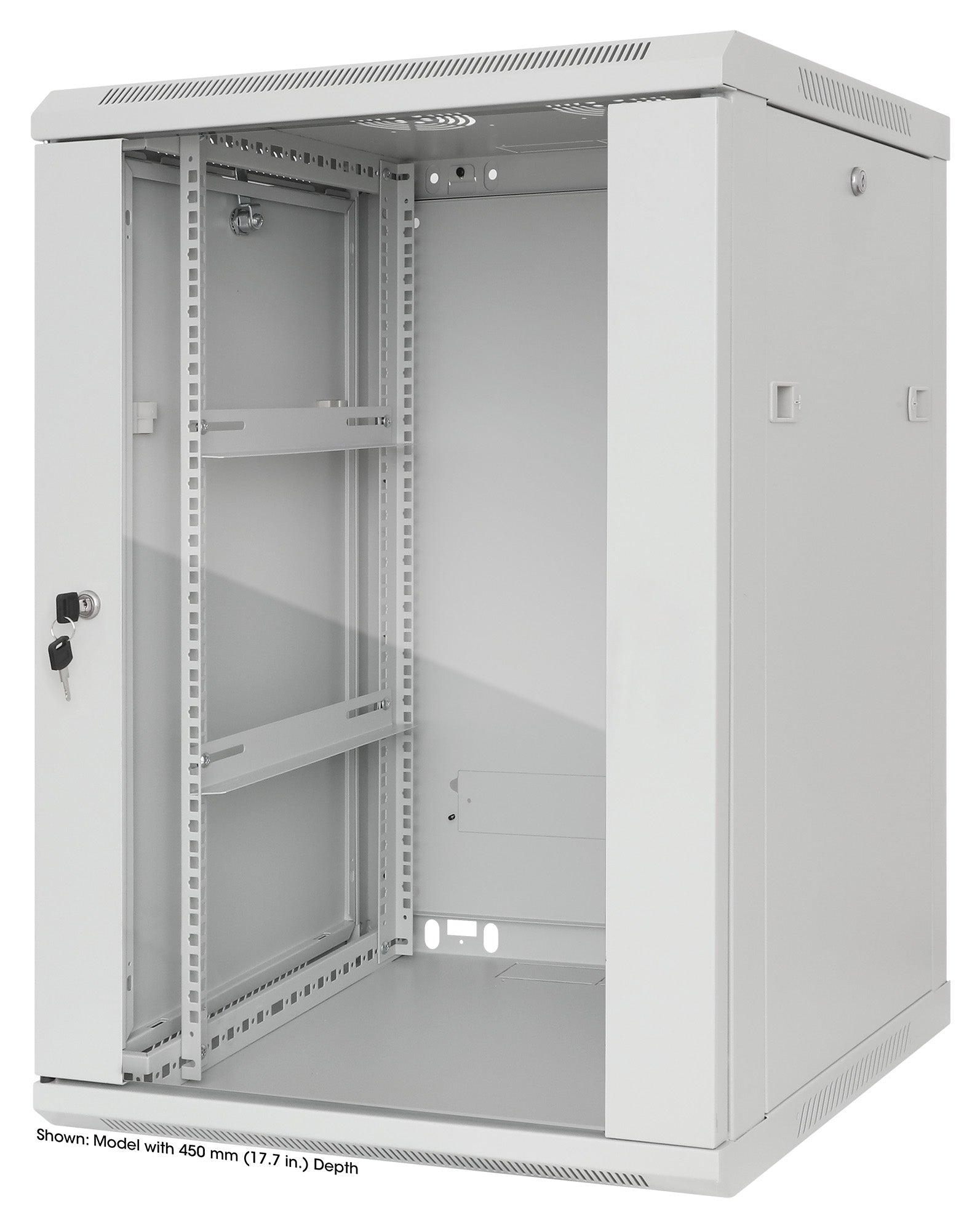 20U 19" Wall Mount Network Cabinet, 600 mm (23.6 in.) Depth, Gray Image 1
