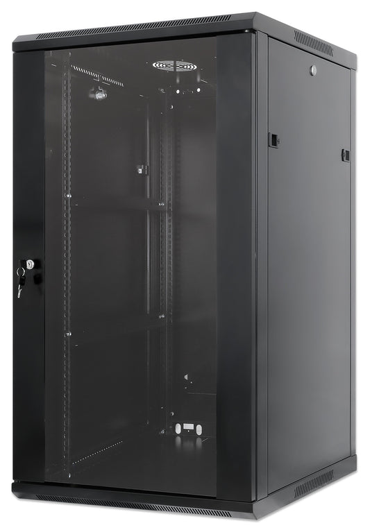 19" Wallmount Cabinet, 20U, 600 mm (23.6 in.) Depth, Black Image 1