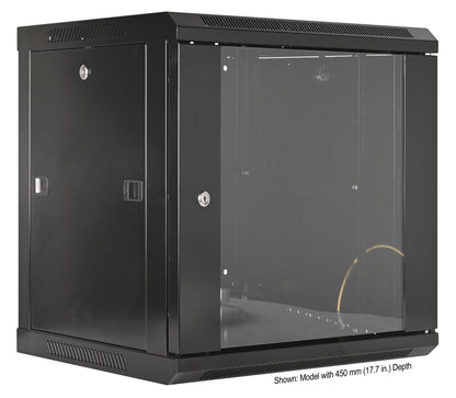 19" Wallmount Cabinet, 9U, 600 mm (23.6 in.) Depth, Black Image 2