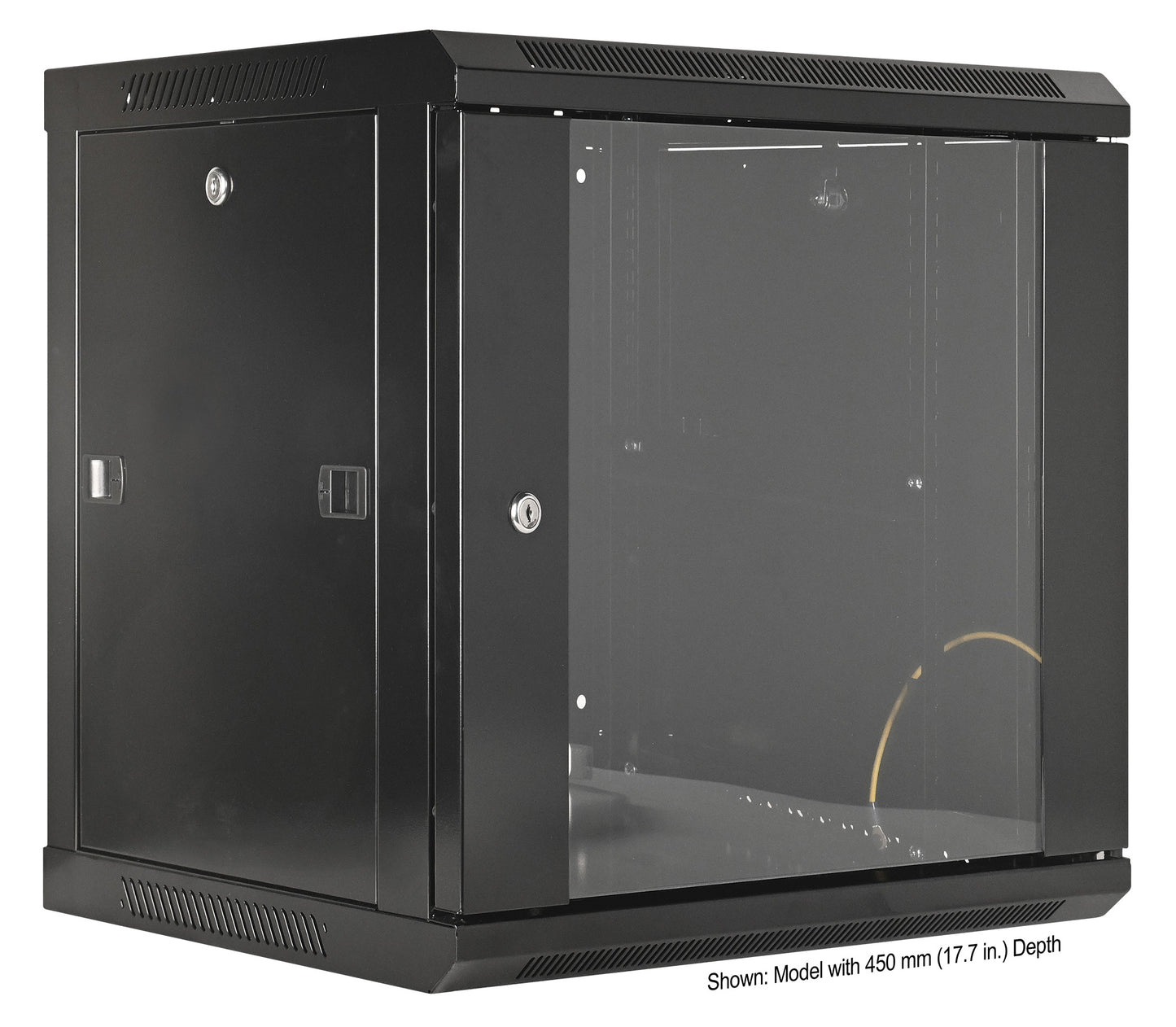 9U 19" Wall Mount Network Cabinet, Standard Line, 600 mm (23.6 in.) Depth, Black Image 2