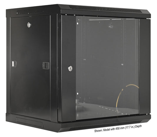9U 19" Wall Mount Network Cabinet, Standard Line, 600 mm (23.6 in.) Depth, Black Image 2