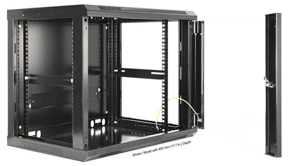 19" Wallmount Cabinet, 9U, 600 mm (23.6 in.) Depth, Black Image 5