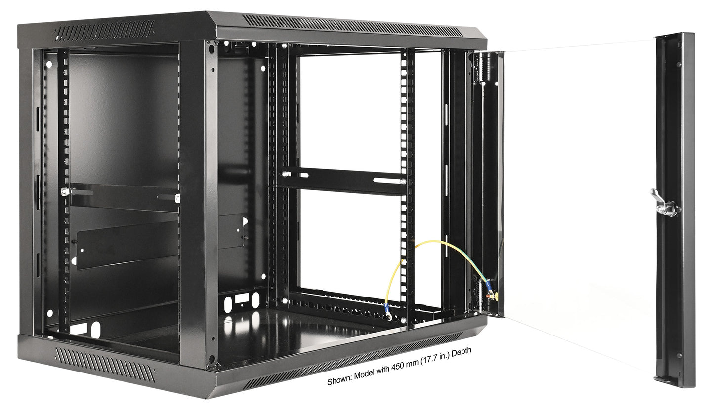 9U 19" Wall Mount Network Cabinet, Standard Line, 600 mm (23.6 in.) Depth, Black Image 5