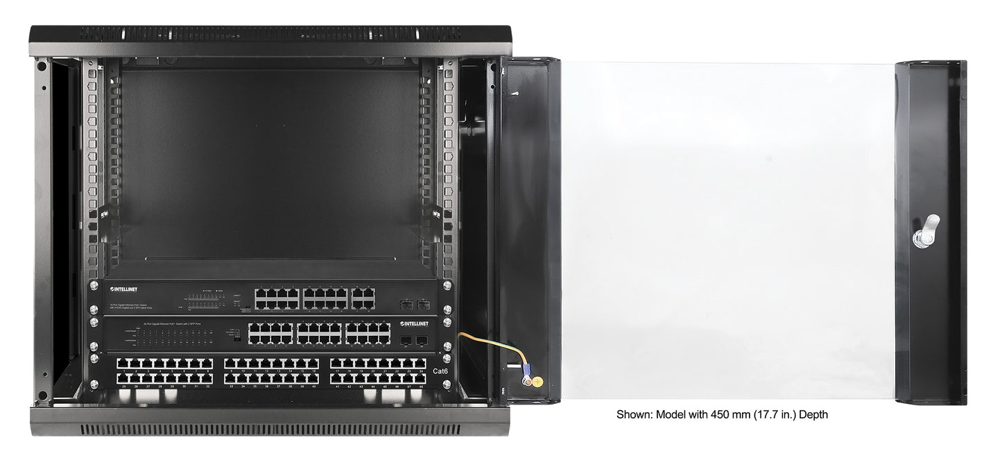 19" Wallmount Cabinet, 9U, 600 mm (23.6 in.) Depth, Black Image 7