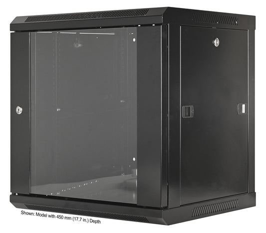 19" Wallmount Cabinet, 9U, 600 mm (23.6 in.) Depth, Black Image 1
