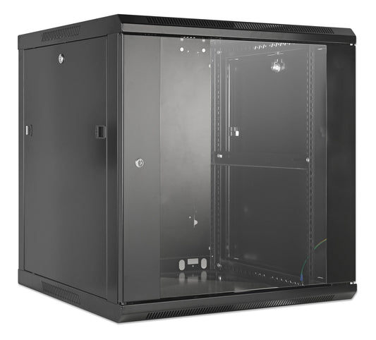 12U 19" Wall Mount Network Cabinet, Standard Line, 600 mm (23.6 in.) Depth, Black Image 2