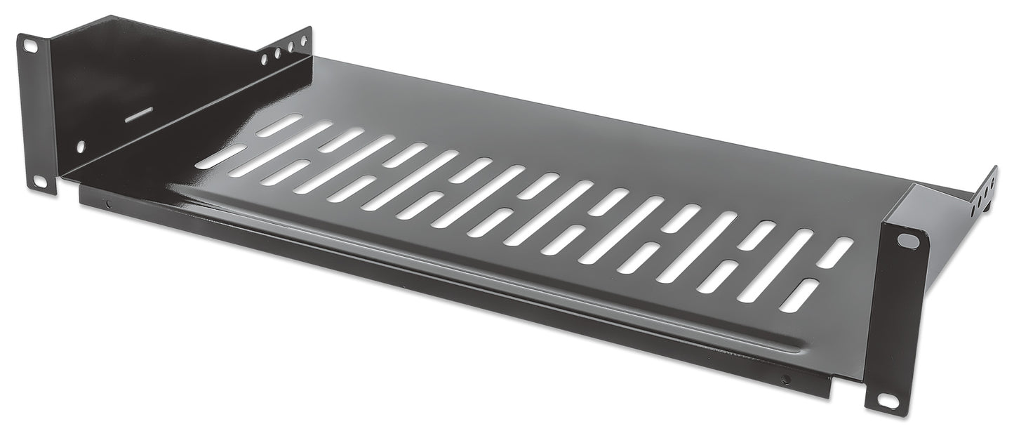 19" Cantilever Shelf, 2U, 250 mm (9.8 in.) Depth, Black Image 1
