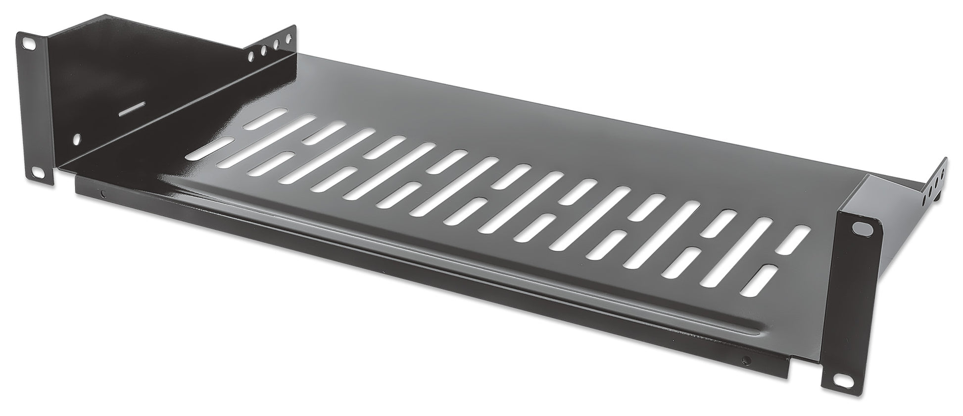 19" Cantilever Shelf, 2U, 250 mm (9.8 in.) Depth, Black Image 1