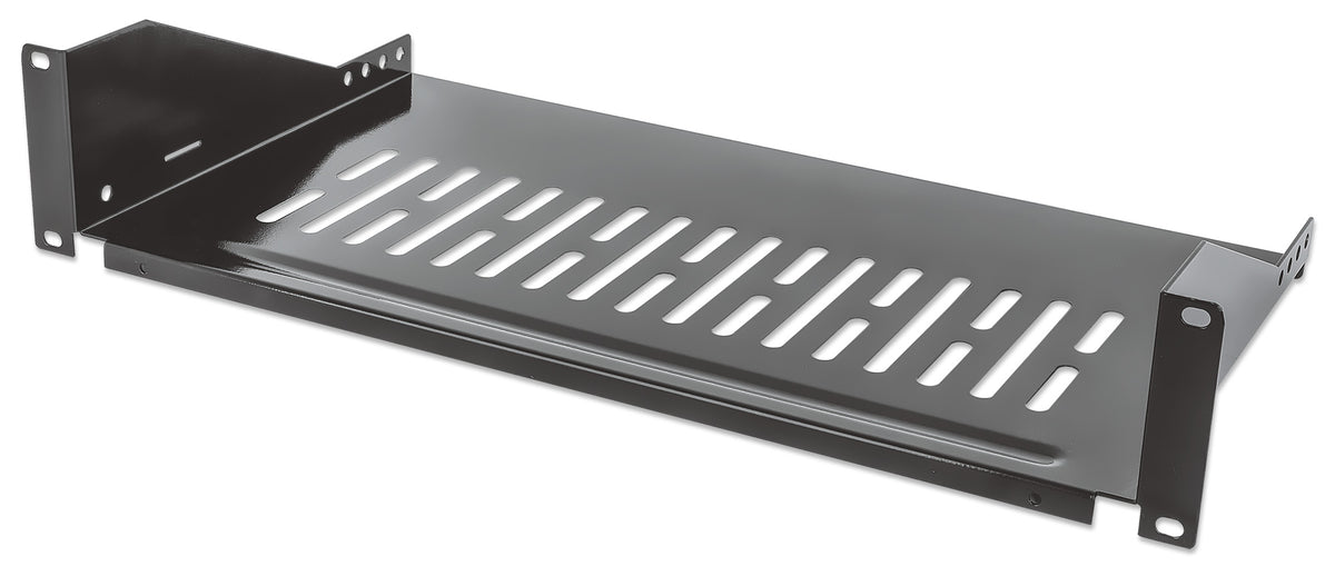 19" Cantilever Shelf, 2U, 250 mm (9.8 in.) Depth, Black Image 1