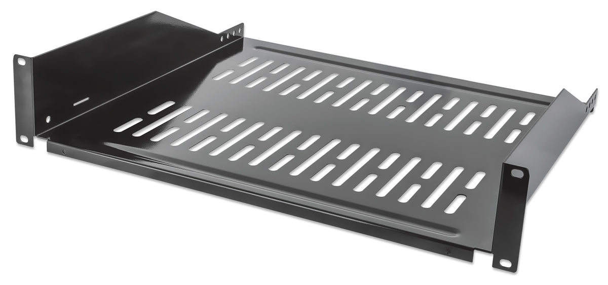 19" Cantilever Shelf, 2U, 400 mm (15.8 in.) Depth, Black Image 1