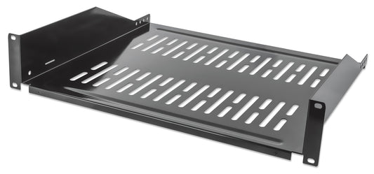 19" Cantilever Shelf, 2U, 400 mm (15.8 in.) Depth, Black Image 1