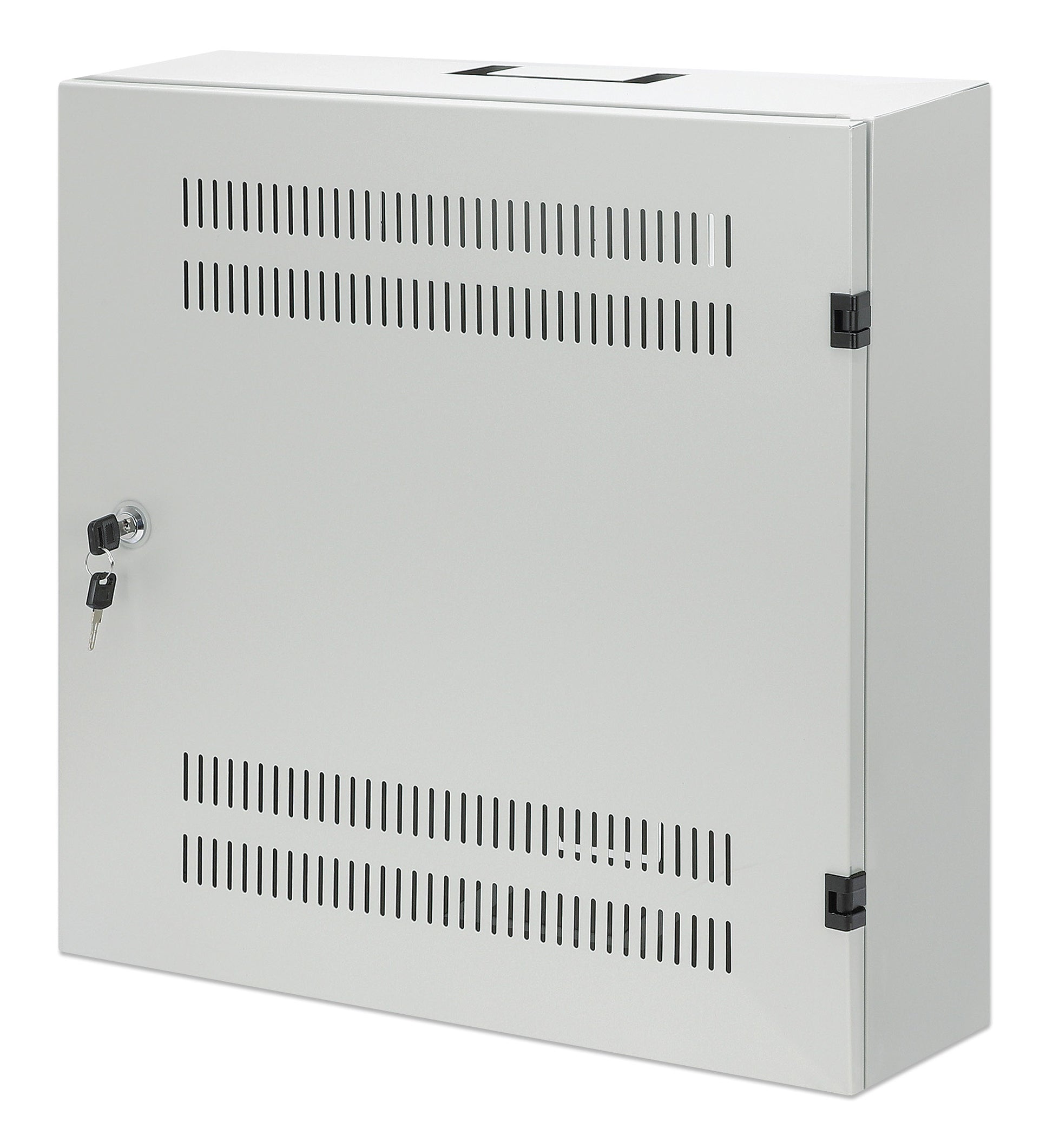 Low-Profile 19" Wall Mount Network Cabinet with 4U Horizontal and 2U Vertical Rails, Gray Image 1