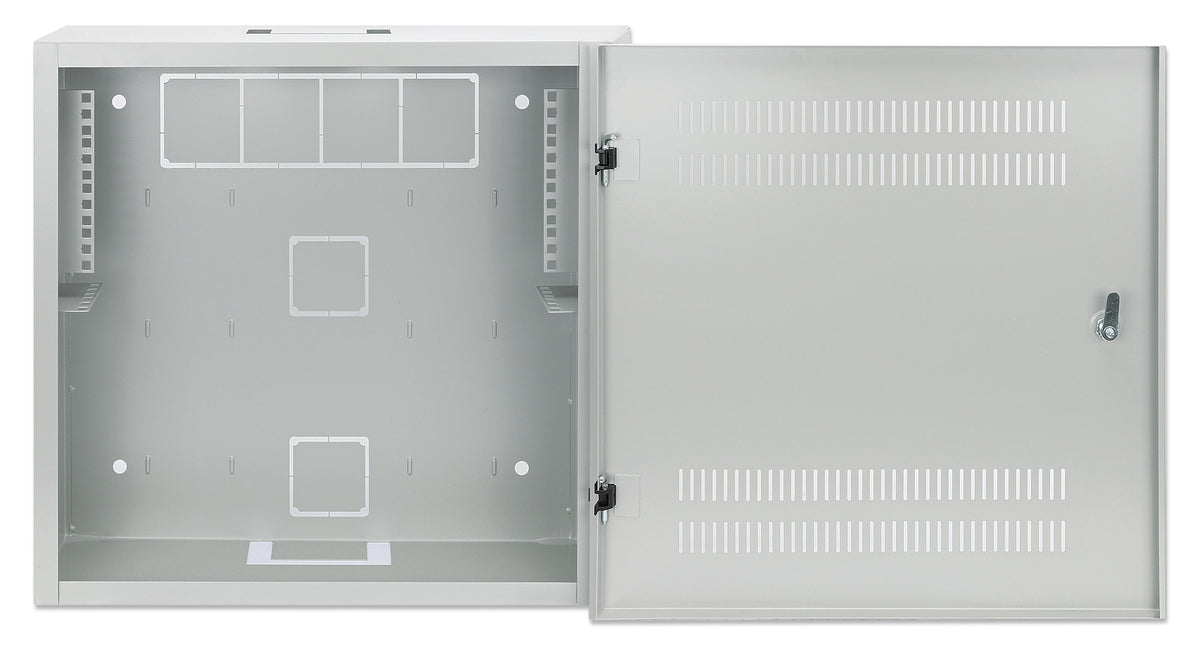 Low-Profile 19" Wall Mount Network Cabinet with 4U Horizontal and 2U Vertical Rails, Gray Image 5