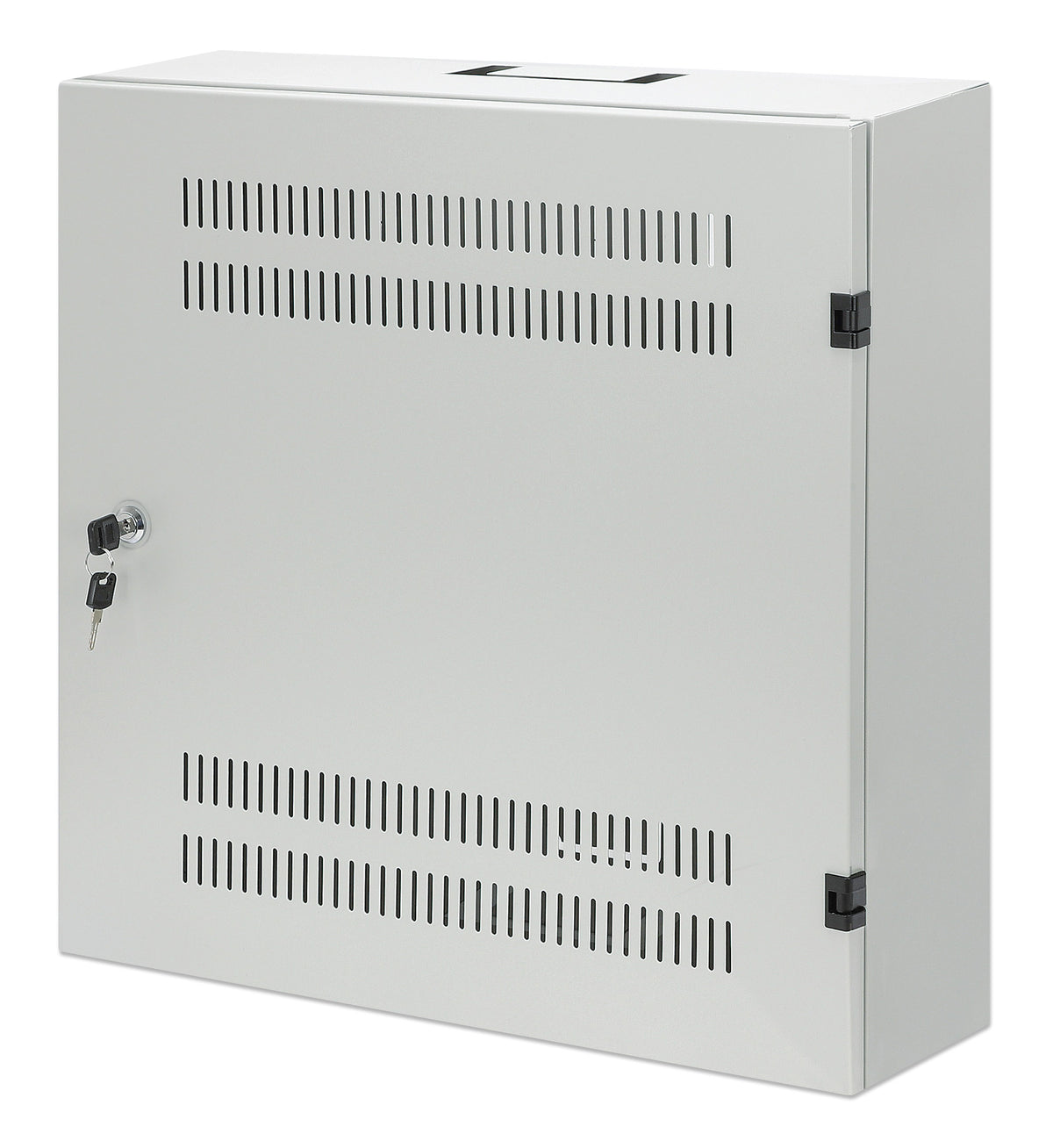 Low-Profile 19" Wall Mount Network Cabinet with 4U Horizontal and 2U Vertical Rails, Gray Image 1