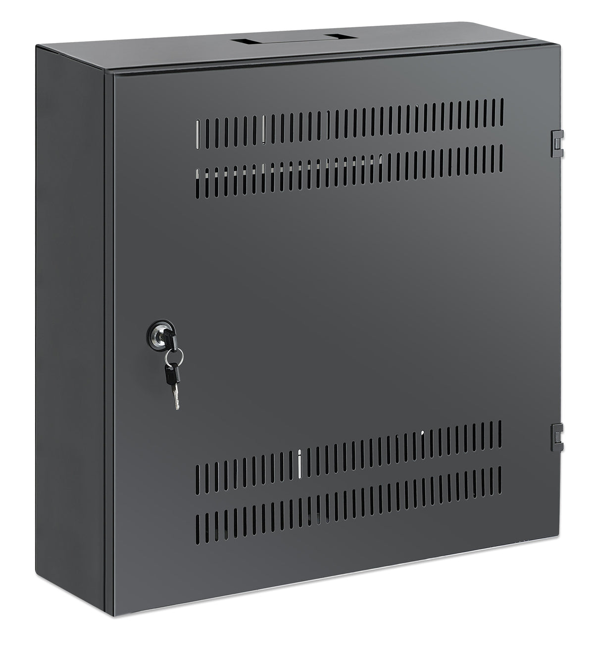 Low-Profile 19" Wall Mount Network Cabinet with 4U Horizontal and 2U Vertical Rails, Black Image 2