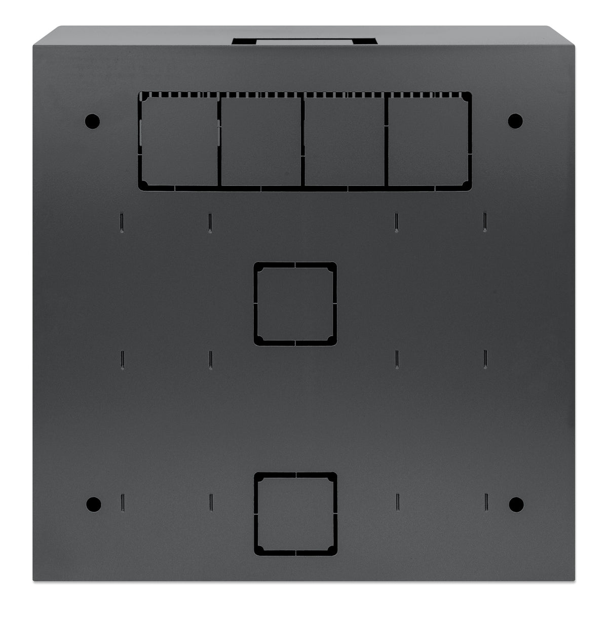 Low-Profile 19" Wall Mount Network Cabinet with 4U Horizontal and 2U Vertical Rails, Black Image 4