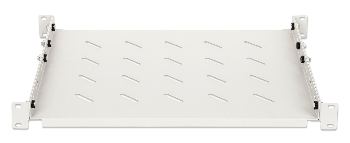 19" Shelf with Variable Rails for Fixed Mounting, 1U, 350 mm Depth, Gray Image 3
